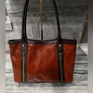 FIRENZE D&D Pelletterie Cuoio Tote Bag‎ Made In Italy Brown RARE